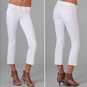 EUC J Brand Gigi White Cropped Ankle Jeans Capris Mid Rise Size 26